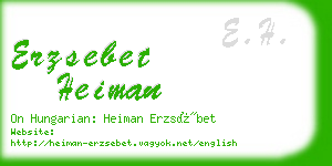 erzsebet heiman business card